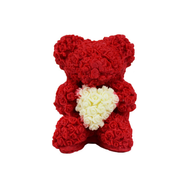Rose Teddy Bear Heart Soap