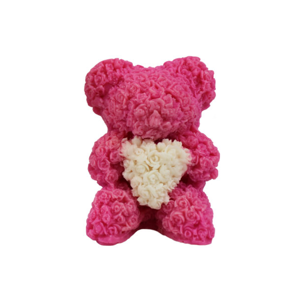 Pink Glam Teddy Bear Heart Soap