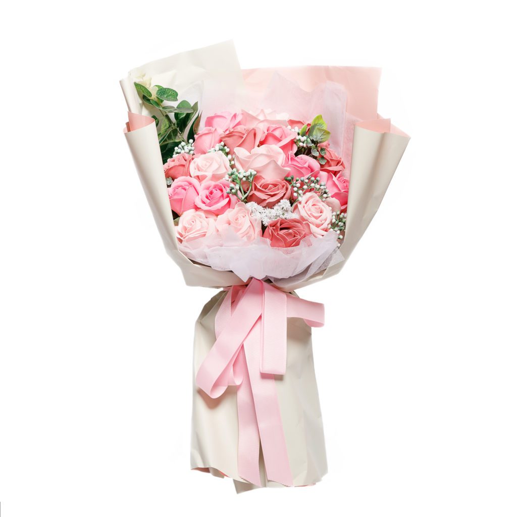 Romantic Pink Soap Roses Bouquet