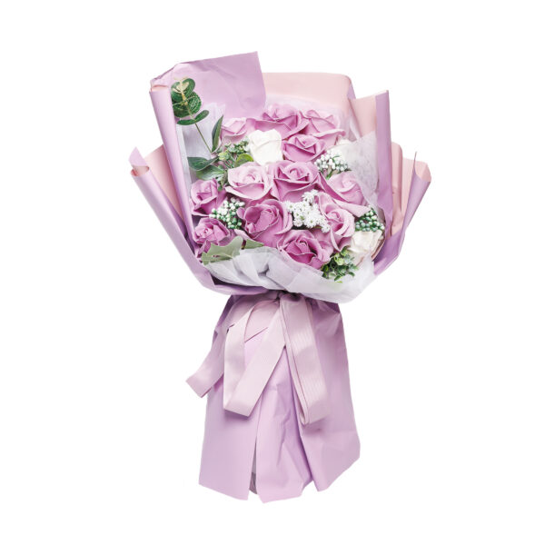Romantic Purple Soap Roses Bouquet