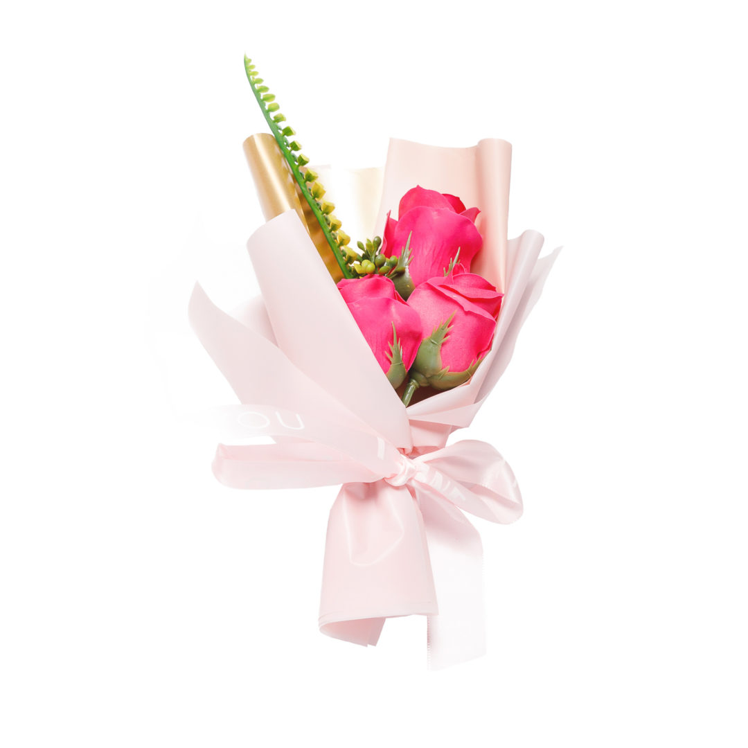 Bright Pink Mini Soap Roses Bouquets / LS Divine / lsdivine