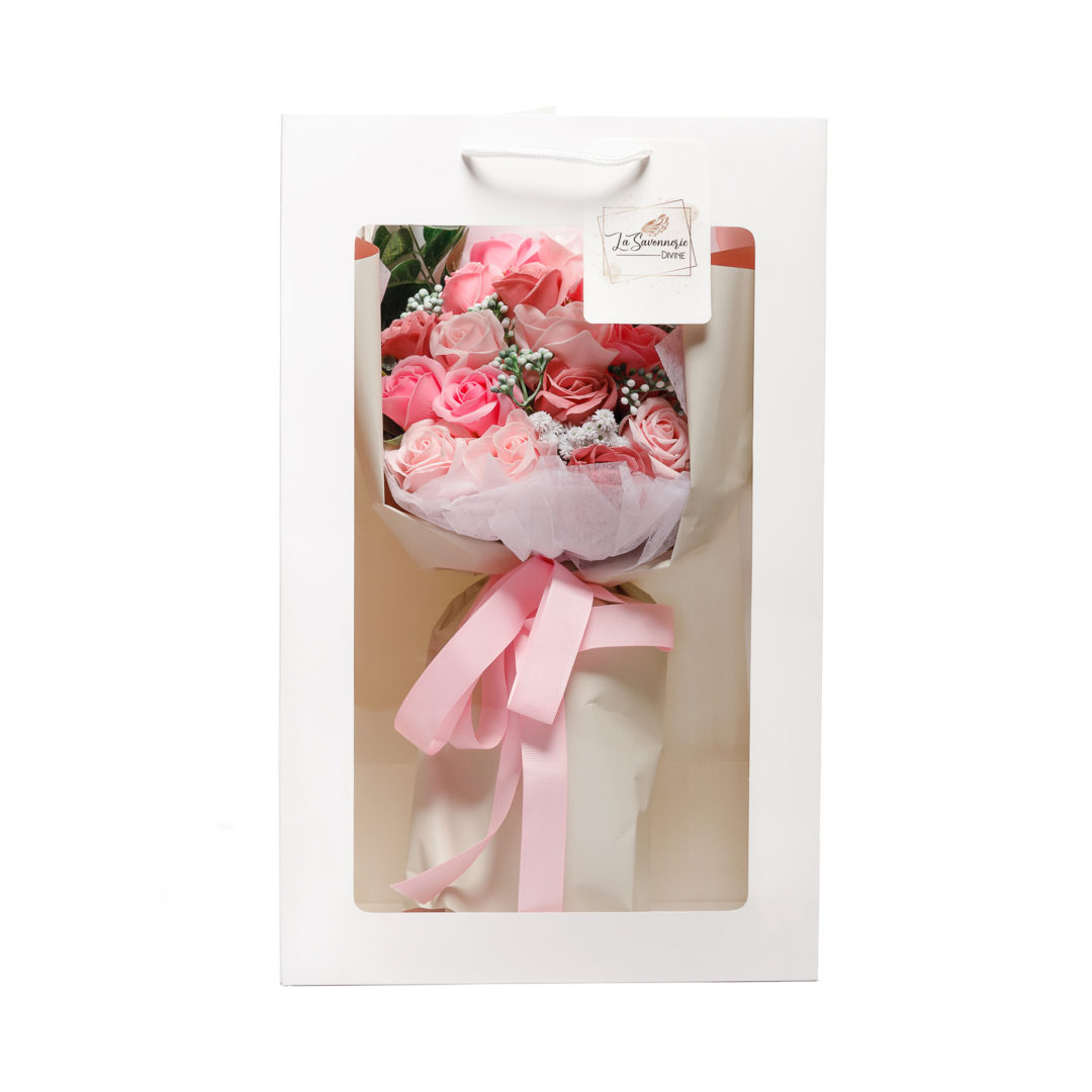 Romantic Pink Soap Roses Bouquet