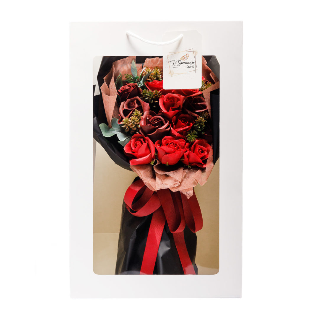 Romantic Red Soap Roses Bouquet