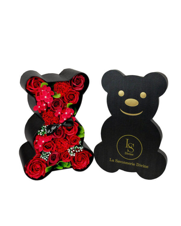 black Teddy Bear Flower Box, a perfect romantic gift