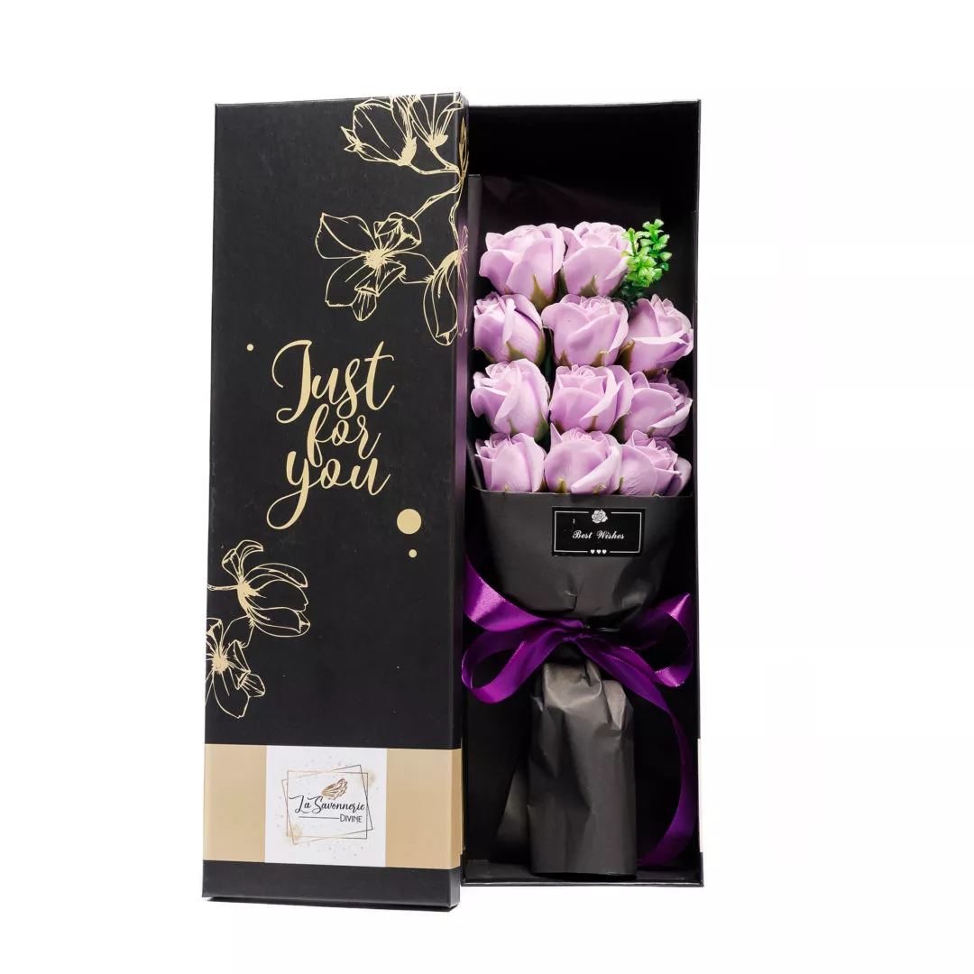 11 Purple Soap Roses Bouquet