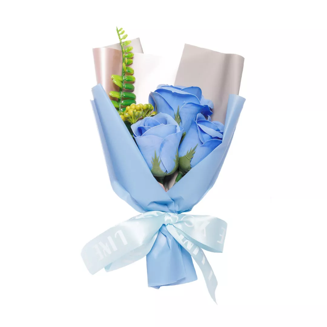 Blue Mini Soap Roses Bouquets / LS Divine / lsdivine