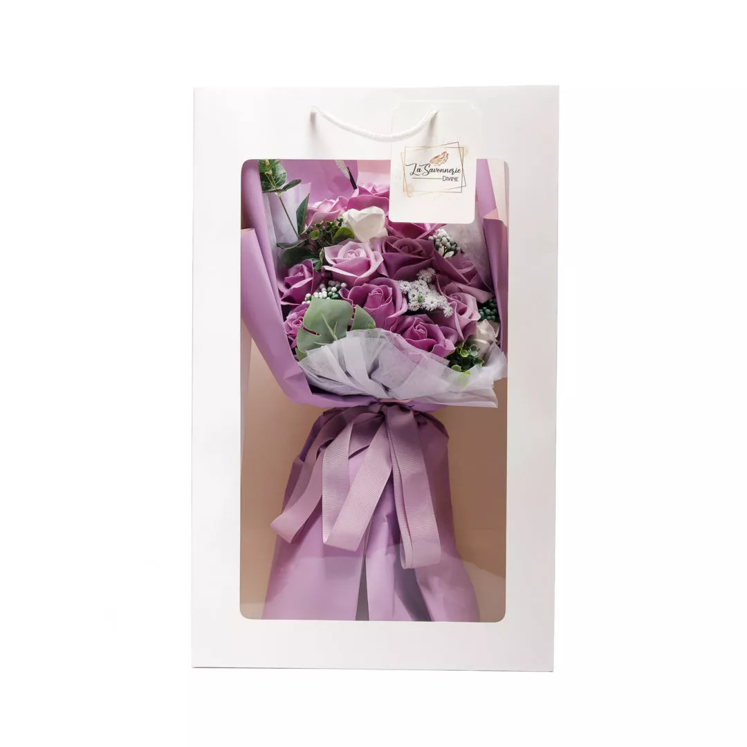 Romantic Purple Soap Roses Bouquet